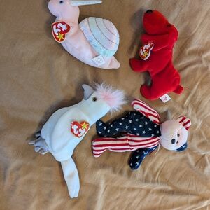 Ty Beanie Babies Collection - Pink, Red, White, and Patriotic